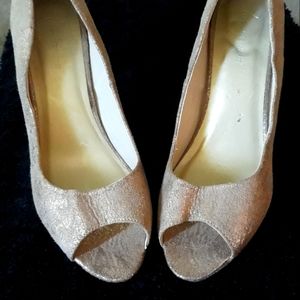 2 for $20 - Lane Bryant Gold Fabric Heels